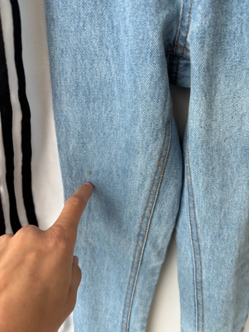 Adidas Denim Adibreak Pants Blue Snap Side Stripe Track Jeans Women S 25x29 - Picture 5 of 16